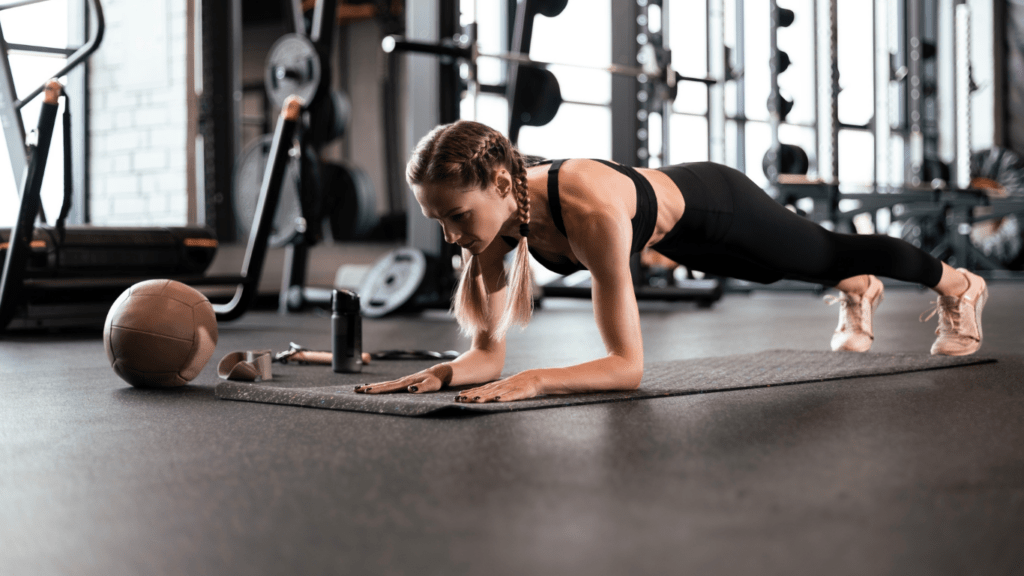 woman doing plank